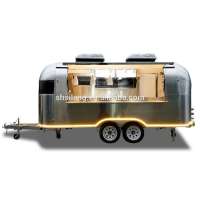 Airstream 201/304 stainless steel double axles camping caravan/ customized ice cream popcorn mobile kitchen food truck  trailer